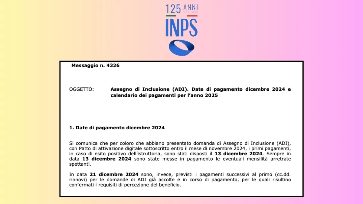 Assegno di Inclusione dicembre 2024